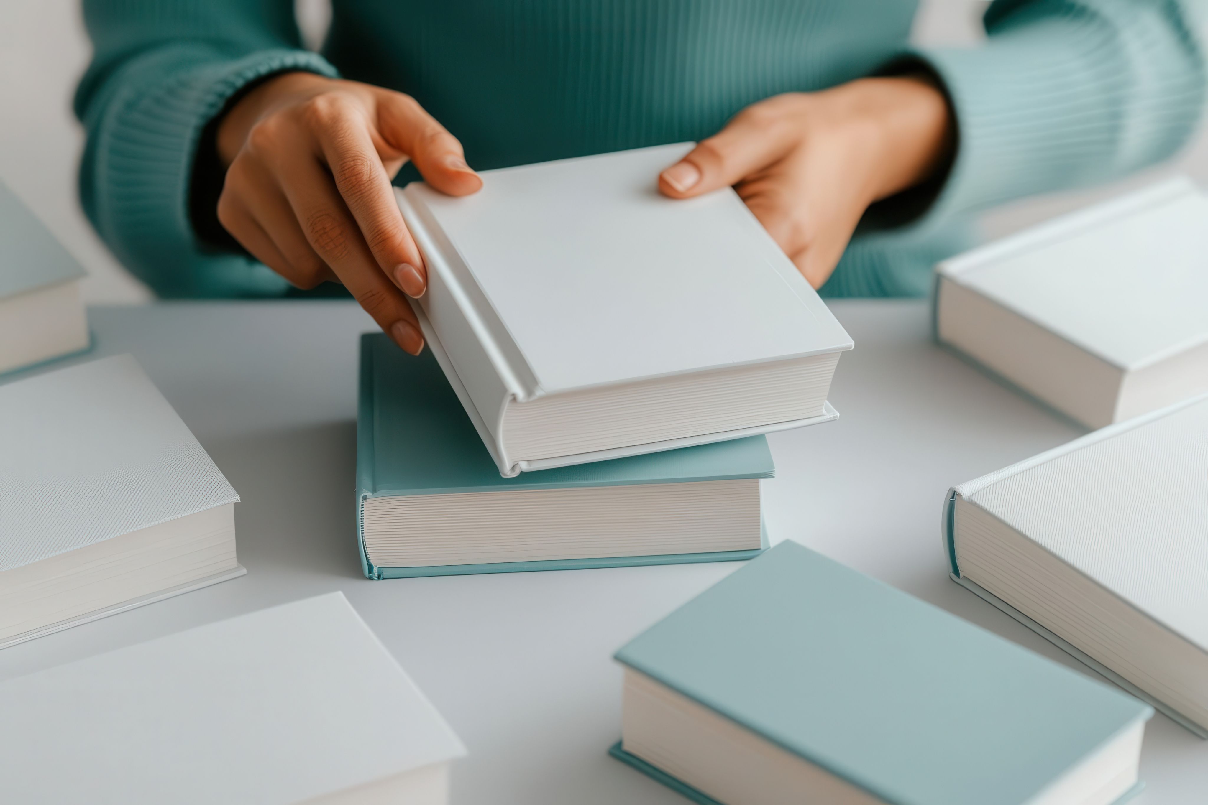 hands on opened book